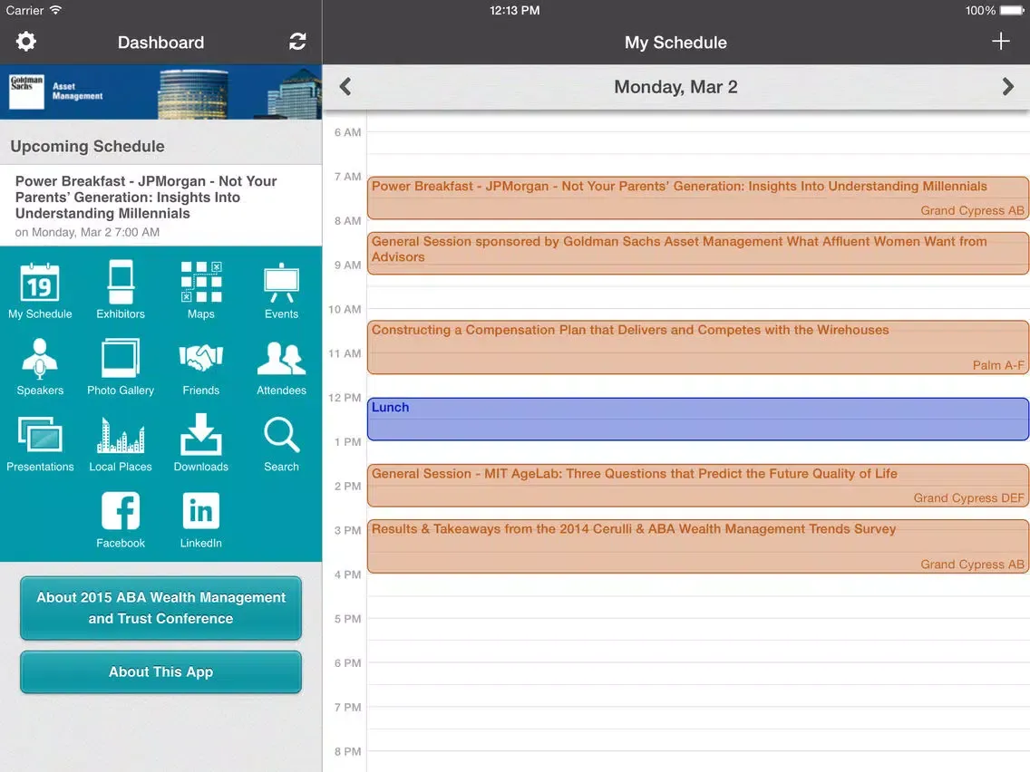2015 ABA Wealth Management and Trust Conference iPad  سکرین شاٹس