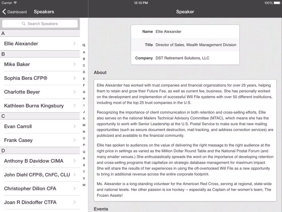2015 ABA Wealth Management and Trust Conference iPad  سکرین شاٹس