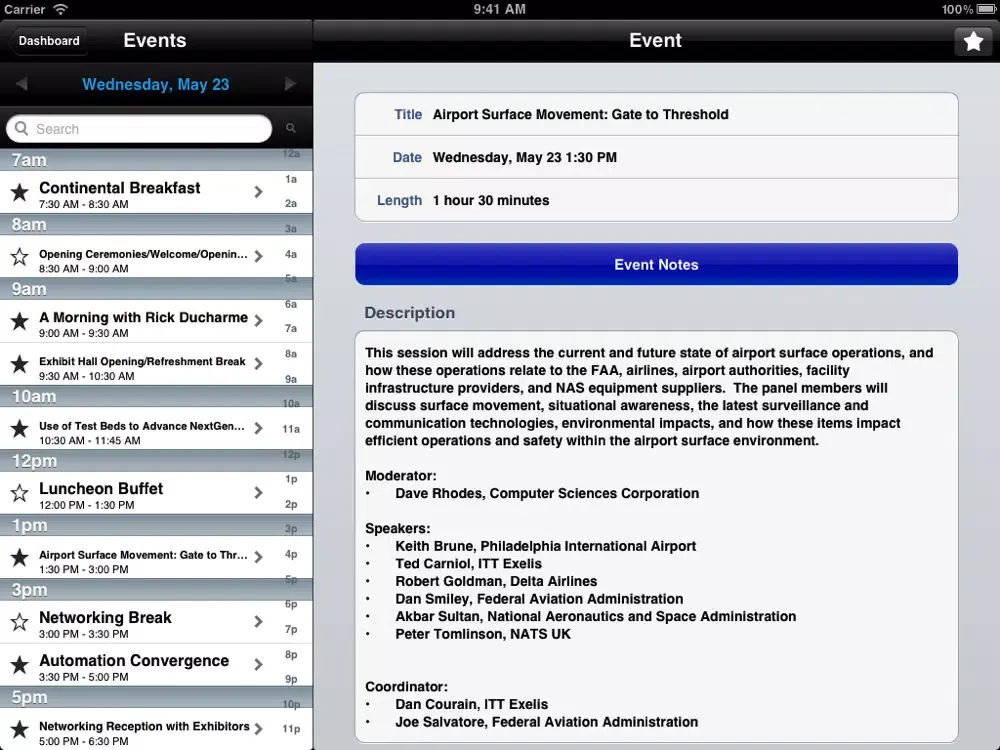 ATCA/FAA/NASA Technical Symposium 2012 iPad  스크린샷