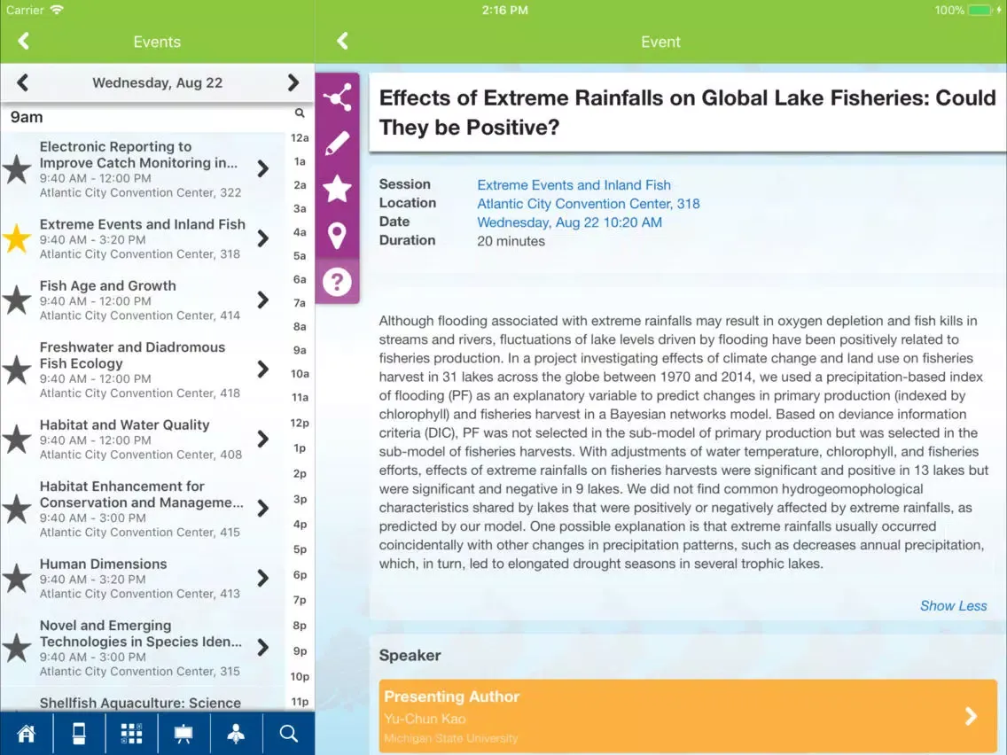 AFS Annual Meetings iPad  Screenshots