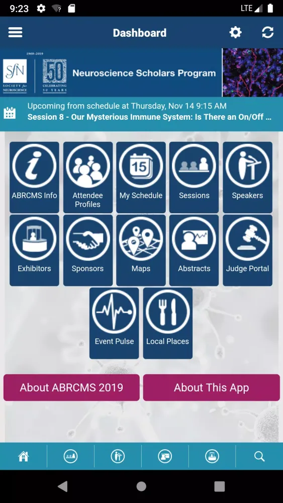 ภาพหน้าจอของ ABRCMS Events