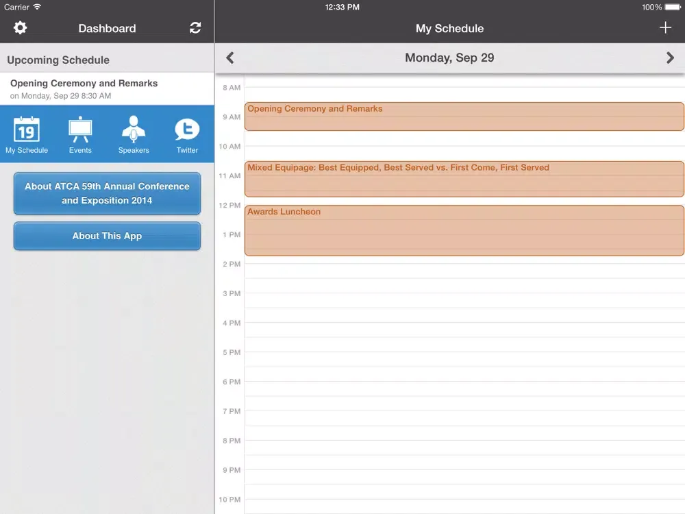 ATCA 59th Annual Conference and Exposition 2014 iPad  Screenshots