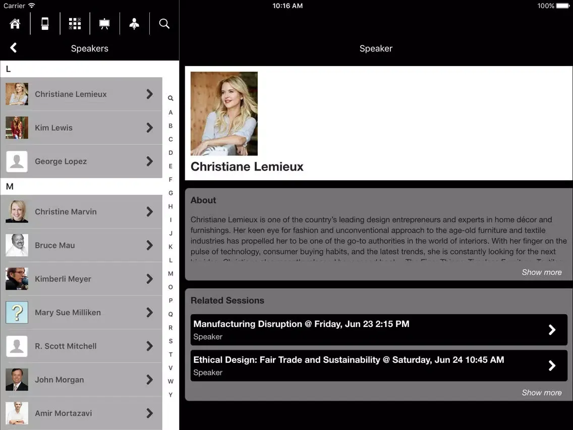 Capturas de tela do Dwell on Design iPad 