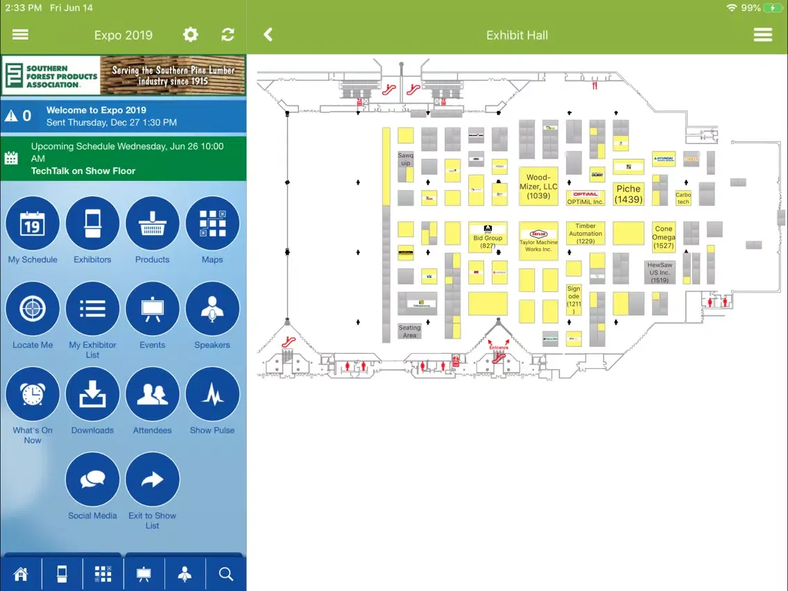 Capturas de tela do Forest Products Expo iPad 