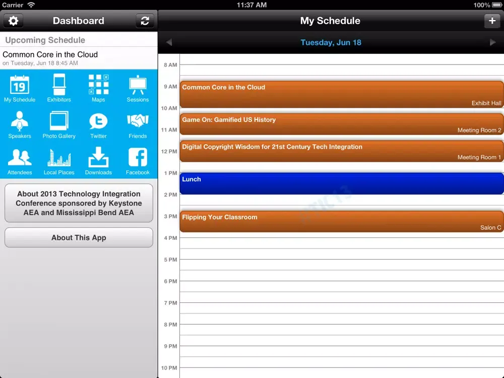 2013 Technology Integration Conference sponsored by Keystone AEA and Mississippi Bend AEA iPad  Screenshots