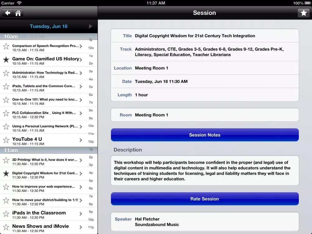 2013 Technology Integration Conference sponsored by Keystone AEA and Mississippi Bend AEA iPad  Screenshots