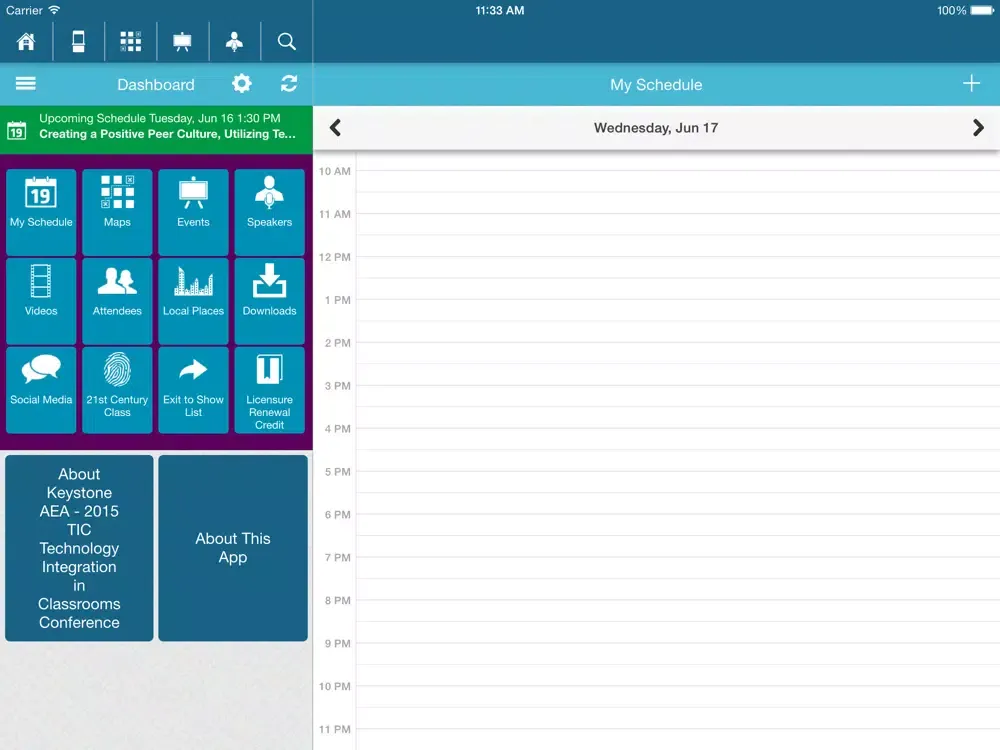 Capturas de pantalla de Keystone AEA TIC Technology Integration in Classrooms Conference iPad 