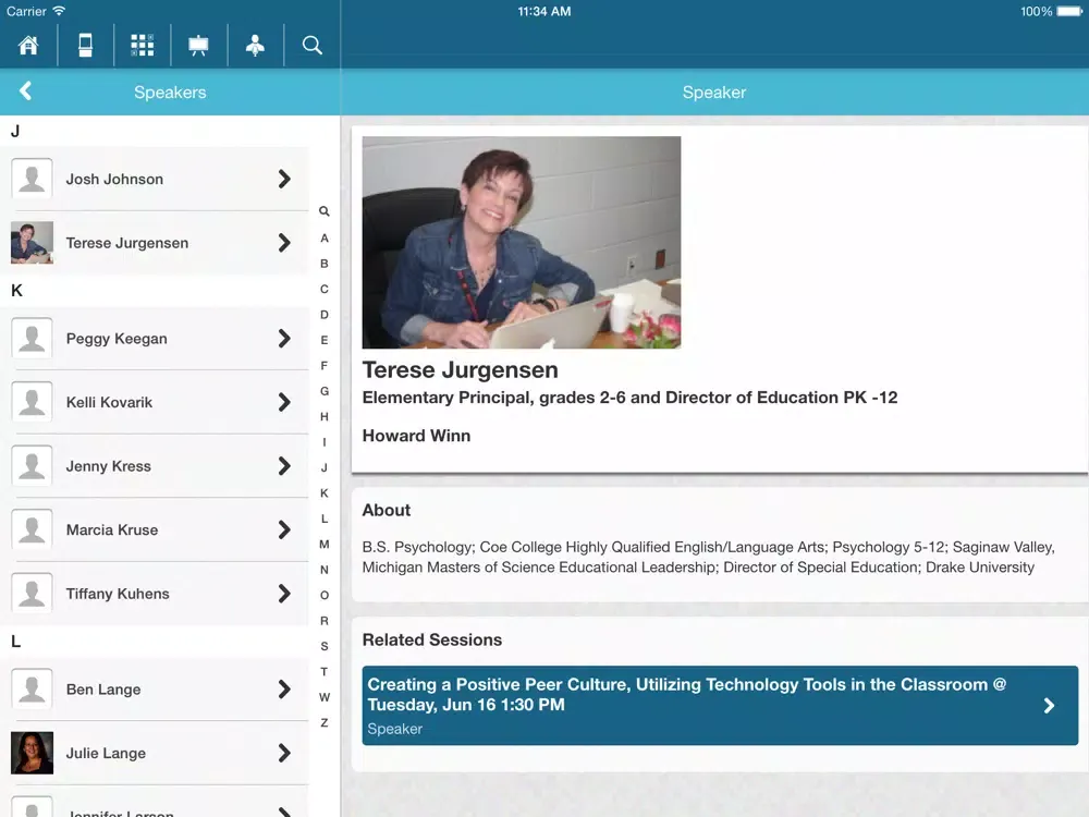 Capturas de pantalla de Keystone AEA TIC Technology Integration in Classrooms Conference iPad 