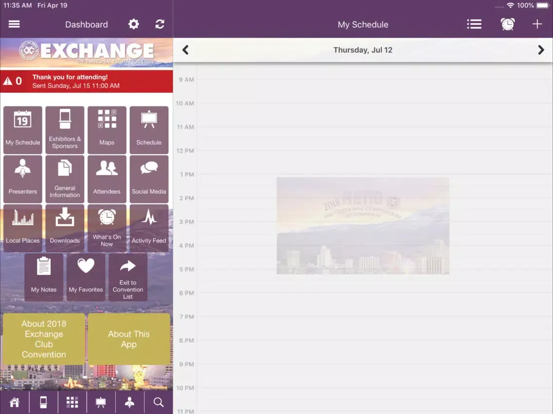 Capturas de tela do The National Exchange Club iPad 