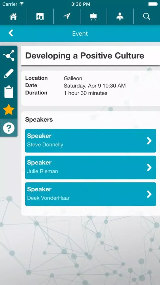Captures d'écran de REP Events