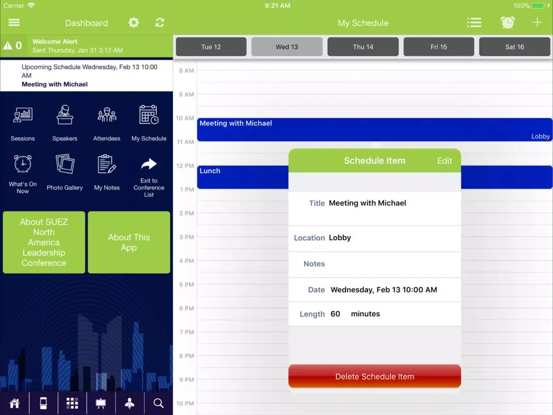 SUEZ NA Events iPad  سکرین شاٹس