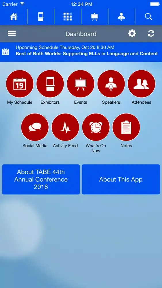 ภาพหน้าจอของ TABE 44th Annual Conference 2016