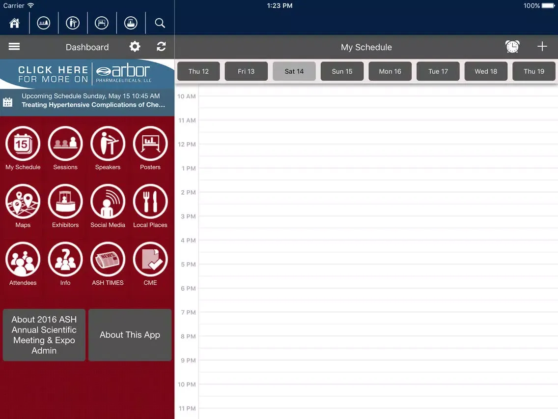 Captures d'écran de 2016 ASH Annual Scientific Meeting & Expo Admin iPad 