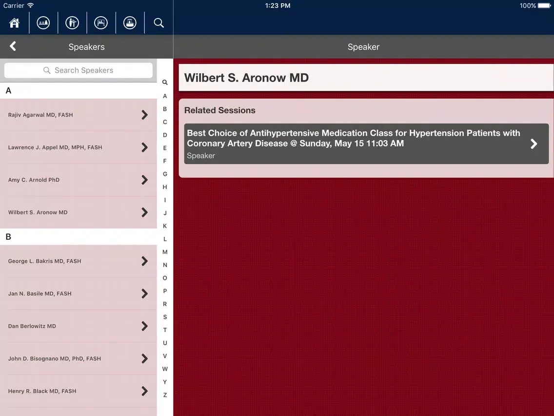 Captures d'écran de 2016 ASH Annual Scientific Meeting & Expo Admin iPad 