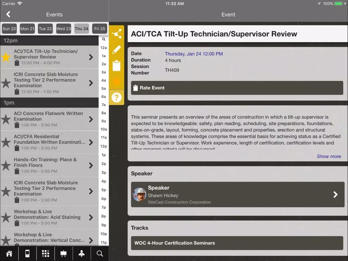 Screenshot di World of Concrete iPad 