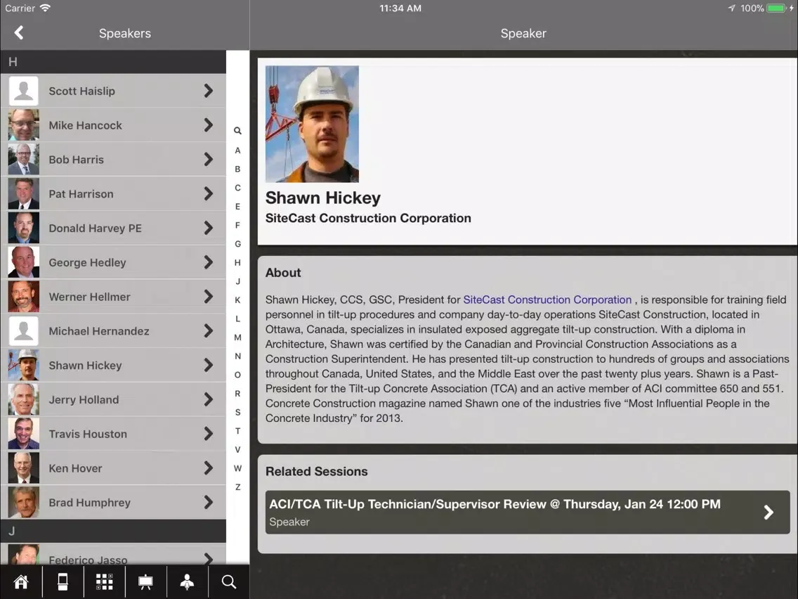Screenshot di World of Concrete iPad 