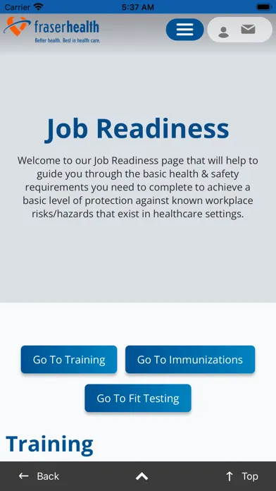 Fraser Health MyHealth سکرین شاٹس