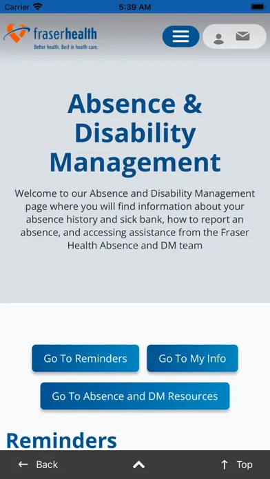 Fraser Health MyHealth سکرین شاٹس