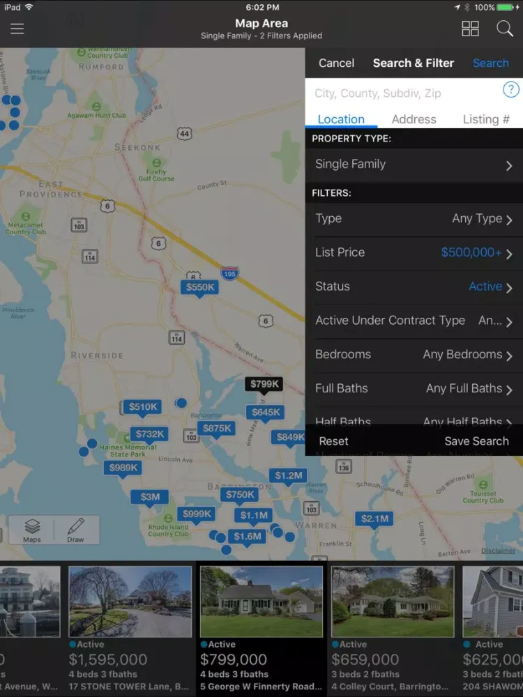 RI Multiple Listing Service iPad  Screenshots