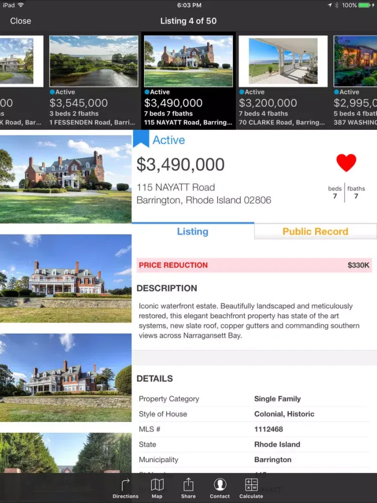 RI Multiple Listing Service iPad  Screenshots