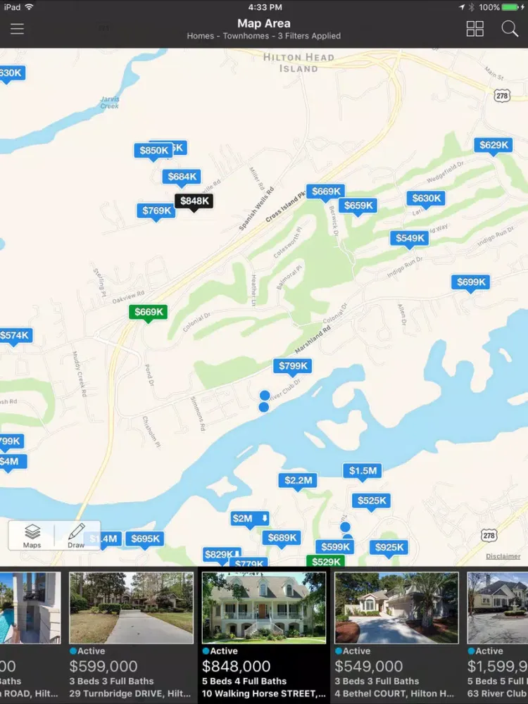 ภาพหน้าจอของ Hilton Head MLS iPad