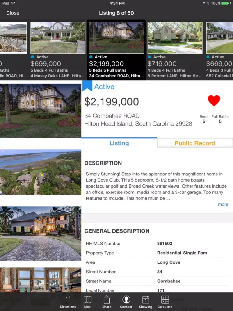 ภาพหน้าจอของ Hilton Head MLS iPad
