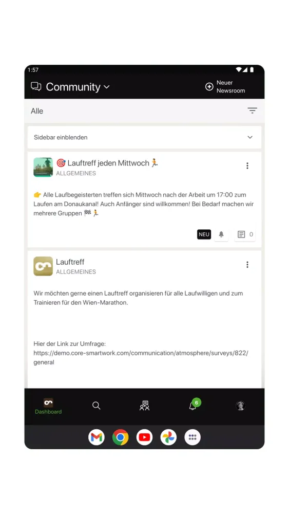 Capturas de tela do Fiegl APP
