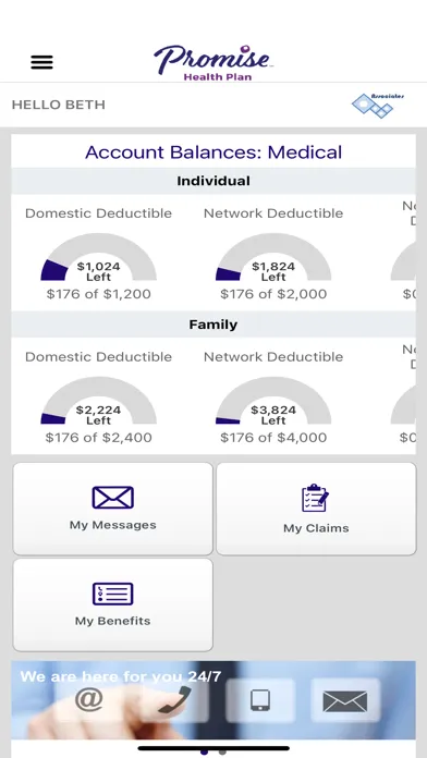 Zrzuty ekranu myPromiseHealthPlan Mobile