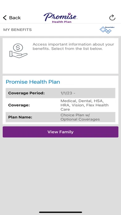 Zrzuty ekranu myPromiseHealthPlan Mobile
