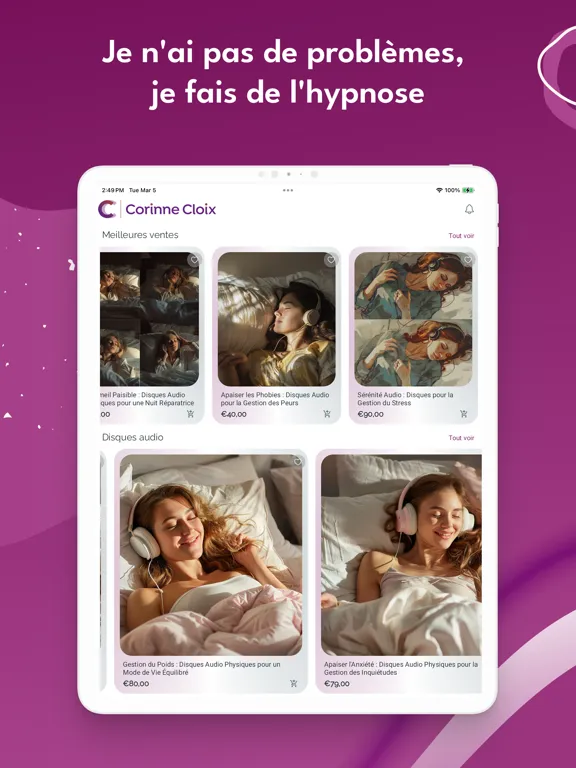Ảnh chụp màn hình của Corinne Cloix Hypnosis iPad 