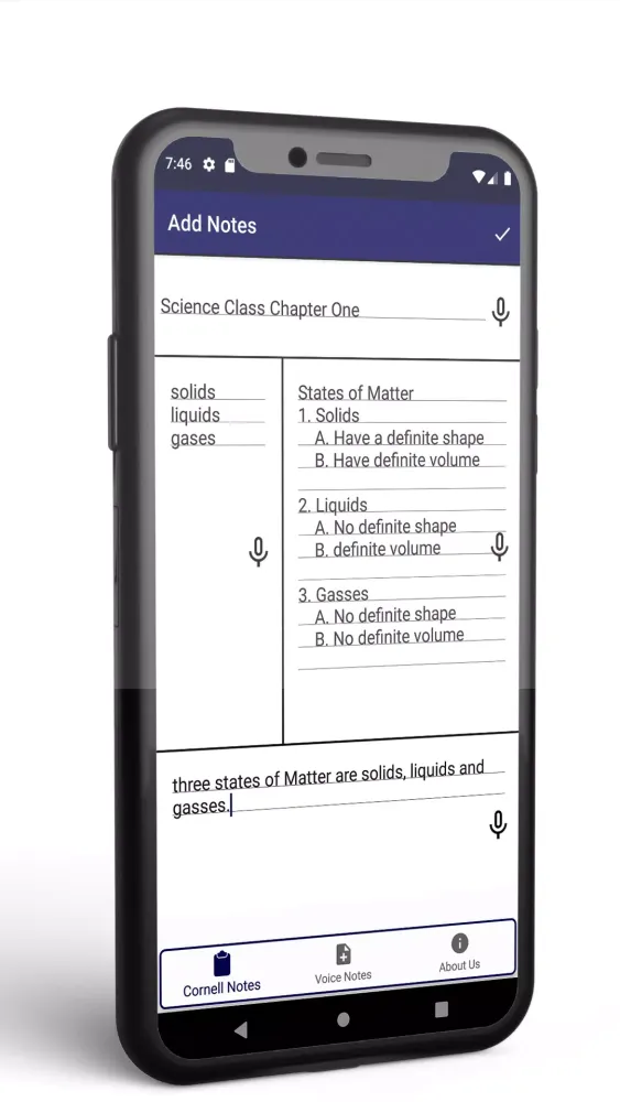 Zrzuty ekranu Speech to text Cornell notes