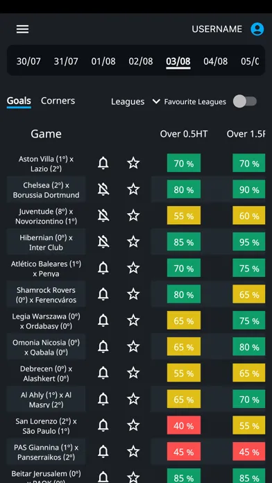 Скриншоты CornerPro - Livescores
