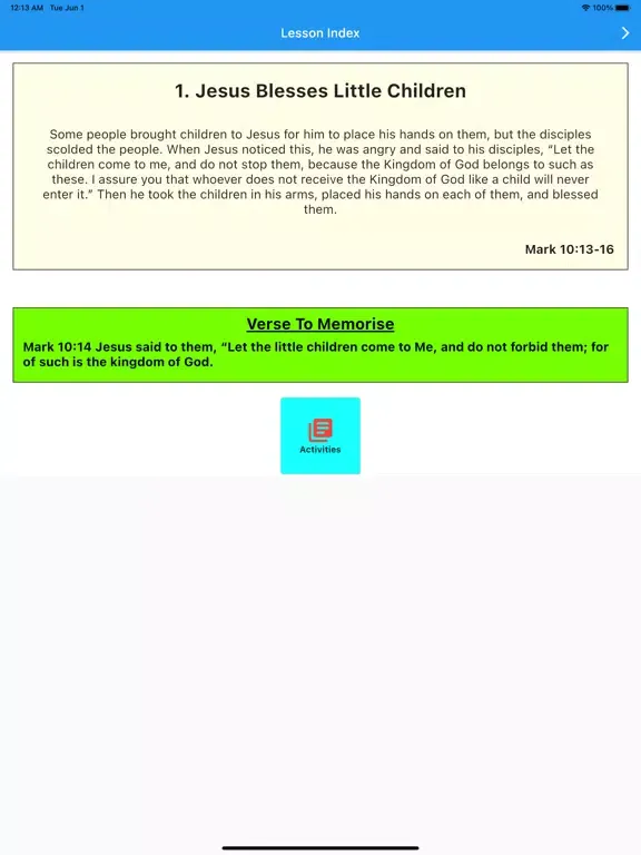 Sunday School Activity iPad  Screenshots