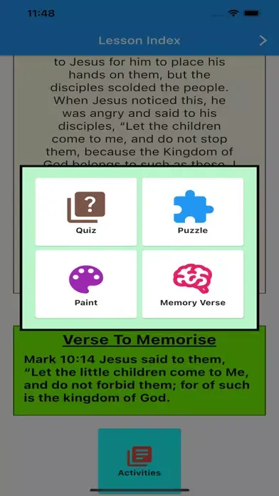 Sunday School Activity Screenshots