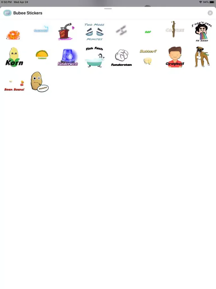 Tangkapan skrin Bubee Stickers iPad 
