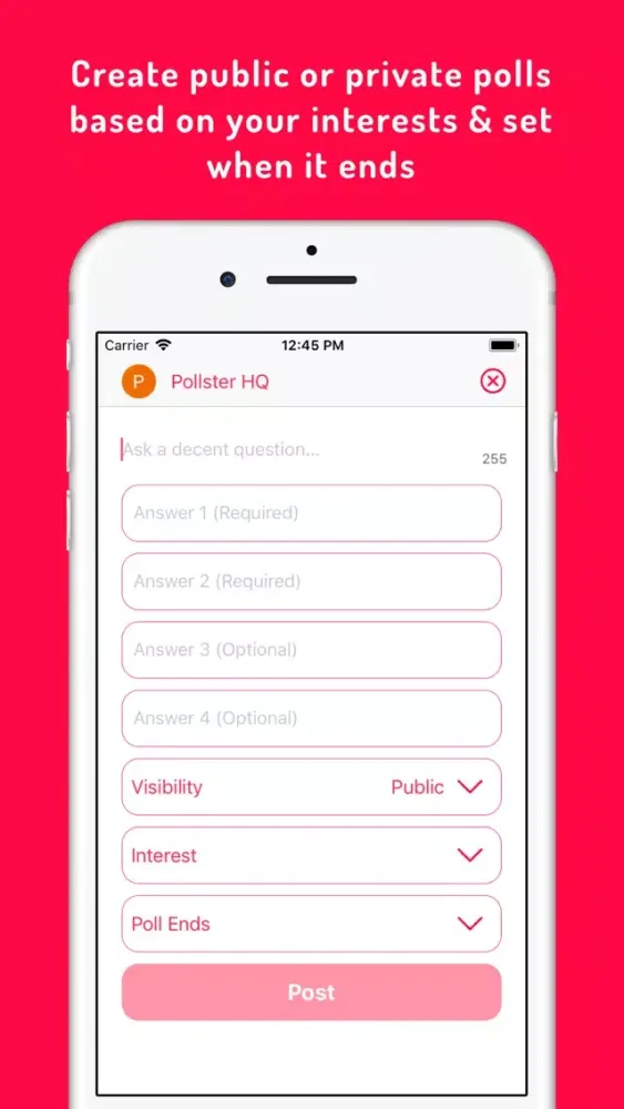 Capturas de tela do Pollster - Social Polls