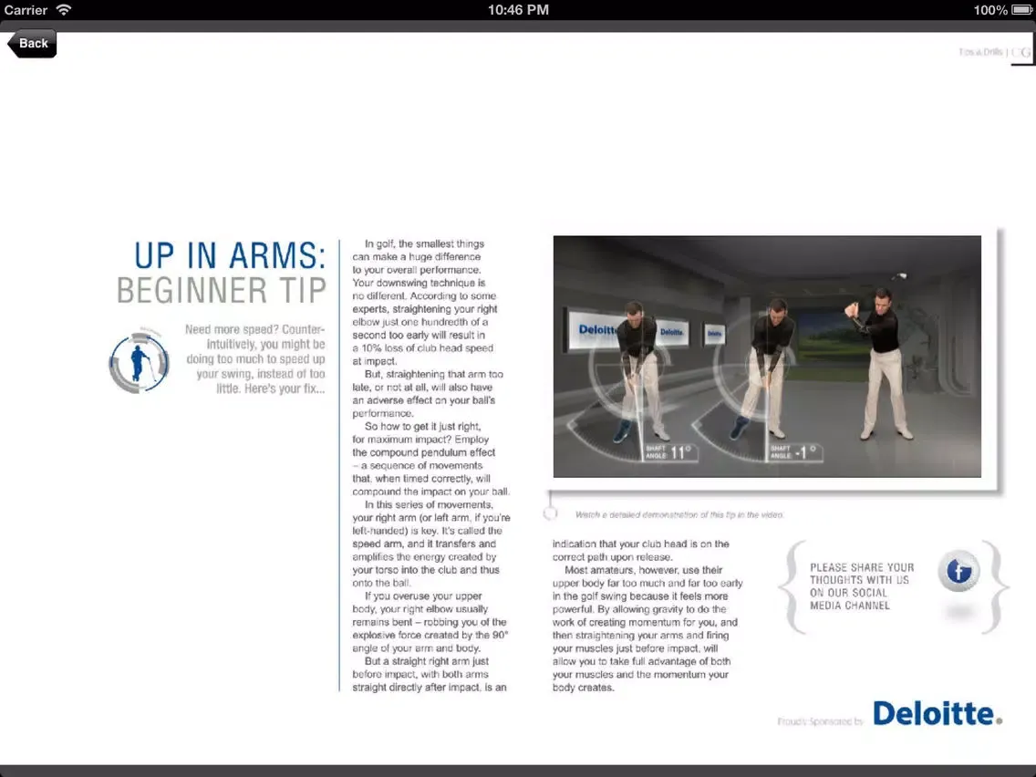 Capturas de tela do Corporate Golf Magazine iPad 