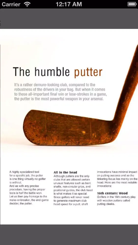 Capturas de tela do Corporate Golf Magazine