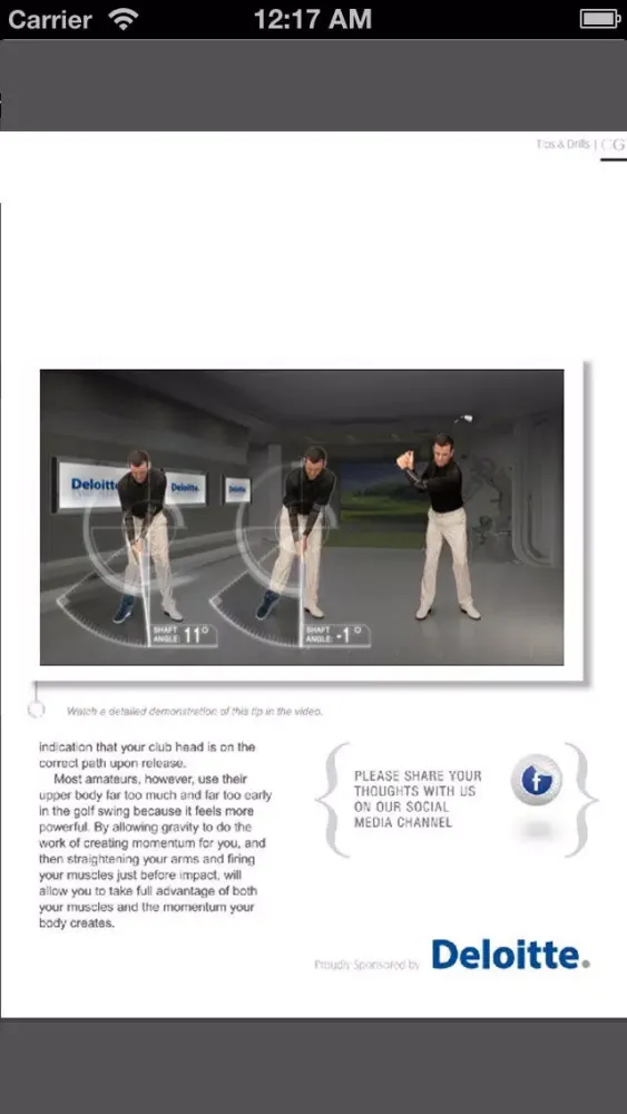 Capturas de tela do Corporate Golf Magazine