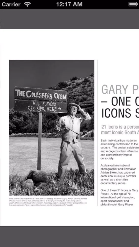 Capturas de tela do Corporate Golf Magazine