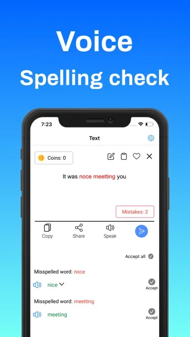Ảnh chụp màn hình của Spell check : Voice to text
