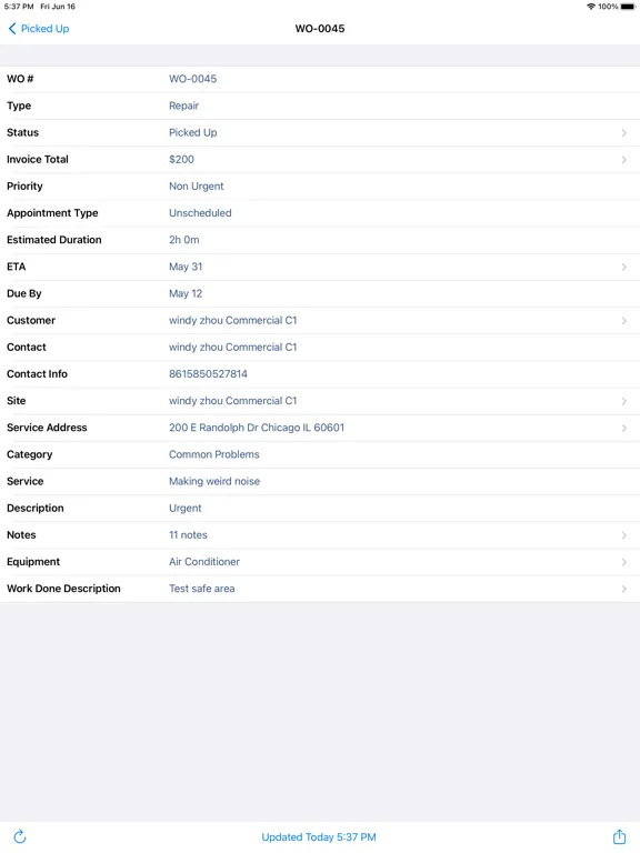 WorkTrack Service Management iPad  স্ক্রিনশট