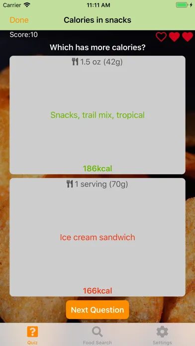 تصاویر Calorie Quiz