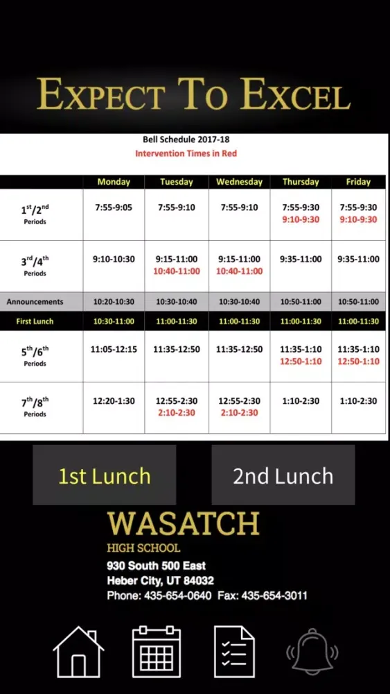 Capturas de tela do Wasatch Calendar