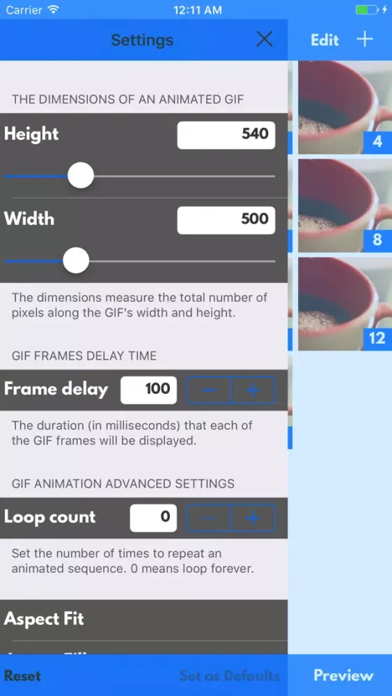 ภาพหน้าจอของ Video Gif Maker