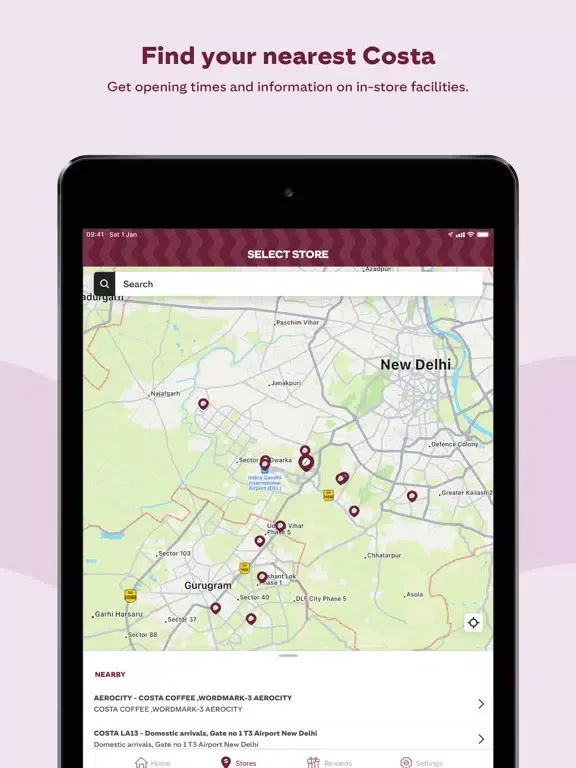 Costa Coffee Club India iPad  Screenshots