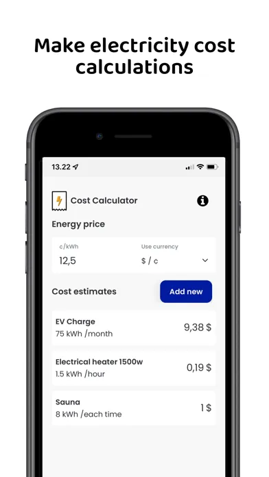 CostAware - Electricity Cost Screenshots