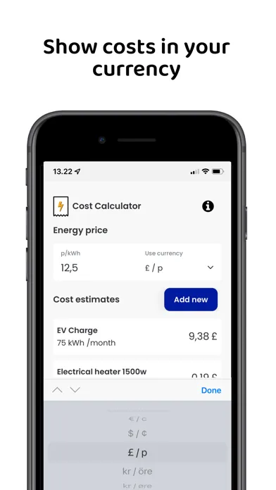 CostAware - Electricity Cost Screenshots