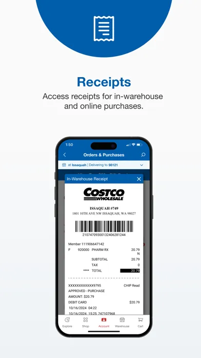 Ảnh chụp màn hình của Costco