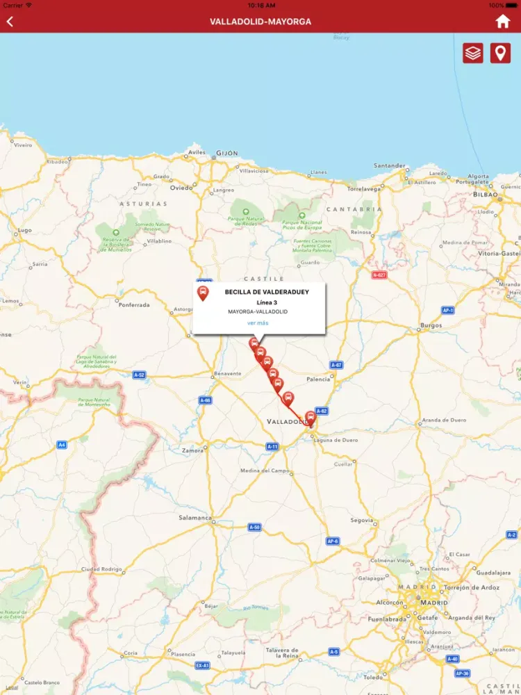 Transporte Prov. Valladolid iPad  स्क्रीनशॉट